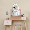 ZHANGY Wall-Mounted Makeup Mirror with LED Luminous Touch Button Stepless 3 Colors Dimmable Double-Sided Magnifying Mirror 360 Rotating 8-inch Extendable Bathroom (Silver 3X) view 3