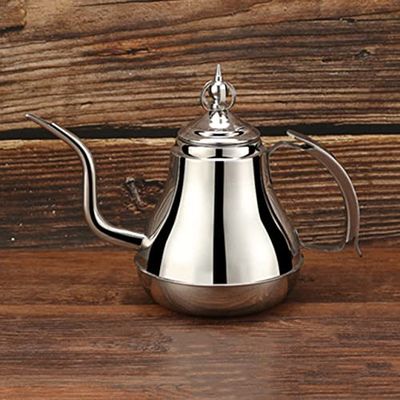 1.2/1.8L Stainless Steel Coffee Drip Pot Gooseneck Kettle Teapot Tea Maker With Filter Induction Cooker Tea Kettle Kitchen tools (silver-1.2L)