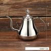 1.2/1.8L Stainless Steel Coffee Drip Pot Gooseneck Kettle Teapot Tea Maker With Filter Induction Cooker Tea Kettle Kitchen tools (silver-1.2L) view 2