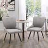 Alunaune Upholstered Grey Dining Chairs Set of 2 Modern Kitchen Chairs, Mid Century Accent Chair Faux Suede Armless Leisure Chair Living Room Desk Side Chair view 3