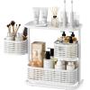 3-Tier Rotating Bathroom Counter Organizer, Vanity Tray for Makeup & Skincare, Countertop Spice Rack Storage, Space-Saving Shelf for Bathroom, Kitchen, Laundry Room, Baby Bottle Station, White view 1