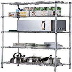 5-Shelf Metal Shelves, Adjustable Heavy Duty Storage Shelving Unit,Metal Kitchen Racks and Shelves for Storage