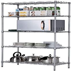 5-Shelf Metal Shelves, Adjustable Heavy Duty Storage Shelving Unit,Metal Kitchen Racks and Shelves for Storage