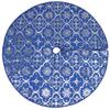 Christmas Tree Skirt 48 Inches Large Xmas Tree Mat Christmas Decorations Xmas Tree Skirts with Christmas Stocking for Merry Christmas New Year Home Holiday Party Christmas Tree Decorations (Blue) view 2