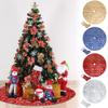 Christmas Tree Skirt 48 Inches Large Xmas Tree Mat Christmas Decorations Xmas Tree Skirts with Christmas Stocking for Merry Christmas New Year Home Holiday Party Christmas Tree Decorations (Blue) view 3