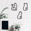 Ferraycle 3 Pieces Black Cat Metal Wall Art Wire Wall Sign Cat Sign Decor for Kitchen Restaurant Shop Decors Christmas Cats Lover Gifts(Cat Style) view 1