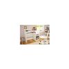 BOWERY HILL Modern Computer Desk with Keyboard Tray, Wood Writing Desk with Drawers and Shelves for Home Office, White view 2