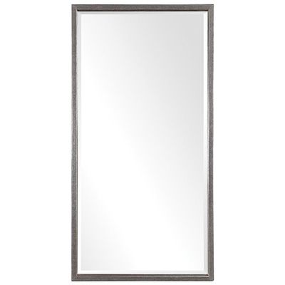 BOWERY HILL Decorative Glass Mirror in Silver Hammered Texture