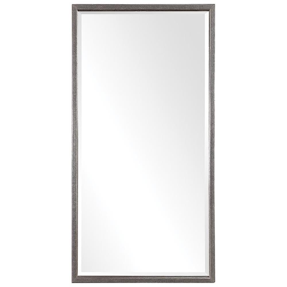 BOWERY HILL Decorative Glass Mirror in Silver Hammered Texture