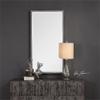 BOWERY HILL Decorative Glass Mirror in Silver Hammered Texture view 2