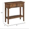 BOWERY HILL Contemporary Warm Walnut Brown Wood Serving Table view 2