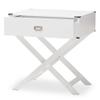 BOWERY HILL 1 Drawer Nightstand Table in White view 3