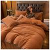 BDMFJY Luxury Bedding Set, King Queen Twin Size Duvet Cover Set Milk Velvet Flannel Thick Thermal Bedding Quilt Covers with Bed Sheets Pillowcases for Cold Weather,Brown,150 X 200cm view 1