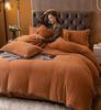 BDMFJY Luxury Bedding Set, King Queen Twin Size Duvet Cover Set Milk Velvet Flannel Thick Thermal Bedding Quilt Covers with Bed Sheets Pillowcases for Cold Weather,Brown,150 X 200cm view 2