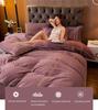 BDMFJY Luxury Bedding Set, King Queen Twin Size Duvet Cover Set Milk Velvet Flannel Thick Thermal Bedding Quilt Covers with Bed Sheets Pillowcases for Cold Weather,Brown,150 X 200cm view 4