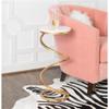 BOWERY HILL Round Metal Drink Table, Marble Top, Spiral Gold Base, Compact 10.5 in x 23.75 in, Elegant Accent Table for Living Room, Sofa Side or Small Spaces view 2