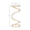 BOWERY HILL Round Metal Drink Table, Marble Top, Spiral Gold Base, Compact 10.5 in x 23.75 in, Elegant Accent Table for Living Room, Sofa Side or Small Spaces view 3