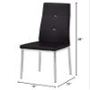 BOWERY HILL Bi Cast Mondern Leather Dining Side Chairs in Black (Set of 2) view 2