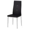 BOWERY HILL Bi Cast Mondern Leather Dining Side Chairs in Black (Set of 2) view 3