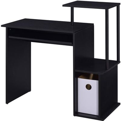 BOWERY HILL Rectangular Table Top Computer Desk in Black Finish
