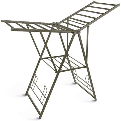 LJYT Folding Drying Rack, Multifunctional Clothes Display Rack, Aluminum Alloy, Bearing 220 pounds (Color : A, Size : Small)