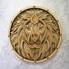 BHDecor Animal Home Wall Decor  Multilayered Laser Cut Carved Elegant Wooden Mandala Hanging MDF Panels for Decoration - Rustic Contemporary Artwork 14.1 x 14.1in (36cm), Lion view 1