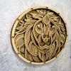 BHDecor Animal Home Wall Decor  Multilayered Laser Cut Carved Elegant Wooden Mandala Hanging MDF Panels for Decoration - Rustic Contemporary Artwork 14.1 x 14.1in (36cm), Lion view 2