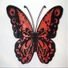 Animal Home Wall Decor  Multilayered Laser Cut Carved Elegant Wooden Mandala Hanging MDF Panels for Decoration (17.3 x 11.8in (44x30cm), Red/Black Butterfly) view 1