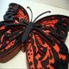 Animal Home Wall Decor  Multilayered Laser Cut Carved Elegant Wooden Mandala Hanging MDF Panels for Decoration (17.3 x 11.8in (44x30cm), Red/Black Butterfly) view 2