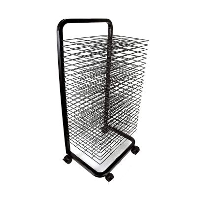 LYLFF Drying Rack, Black Powder Coating Finish, Art Shelf Storage Rack On Wheels, Ideal for Education Schools and Art Clubs Picture Album Display Stand (Size : 30 Floors)