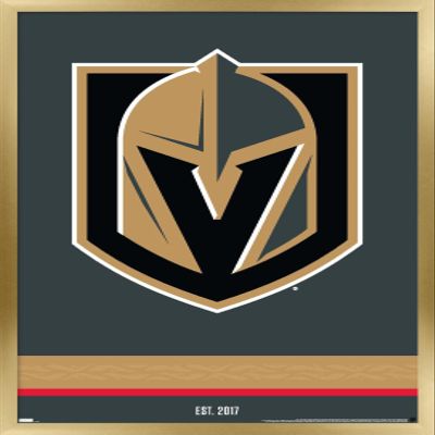 Trends International NHL Vegas Golden Knights - Logo 21 Wall Poster, 22.375" x 34", Gold Framed Version
