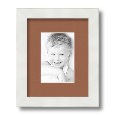 ArtToFrames 4x6 inch Satin White Frame Picture Frame with 2 Inch Single Paloma Mat, SingleMat-FRBW26074-4x6-771