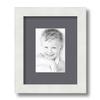 ArtToFrames 4x6 inch Satin White Frame Picture Frame with 2 Inch Single Mountain Grey Mat, SingleMat-FRBW26074-4x6-750 view 1