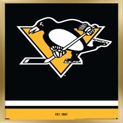 Trends International NHL Pittsburgh Penguins - Logo 21 Wall Poster, 22.375" x 34", Gold Framed Version