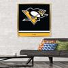 Trends International NHL Pittsburgh Penguins - Logo 21 Wall Poster, 22.375" x 34", Gold Framed Version view 2