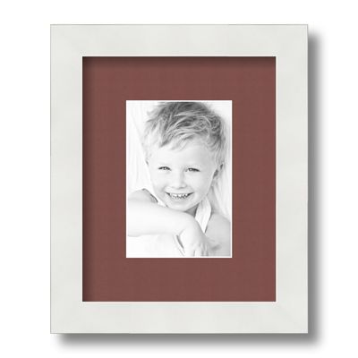 ArtToFrames 4x6 inch Satin White Frame Picture Frame with 2 Inch Single Brique Mat, SingleMat-FRBW26074-4x6-760