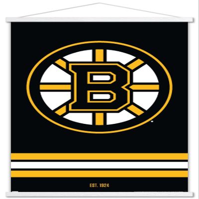 Trends International NHL Boston Bruins - Logo 21 Wall Poster, 22.375" x 34", Premium Print and White Hanger Bundle
