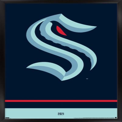 Trends International NHL Seattle Kraken - Logo 21 Wall Poster, 22.375" x 34", Black Framed Version