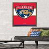 Trends International NHL Florida Panthers - Logo 21 Wall Poster, 22.375" x 34", Bronze Framed Version view 2