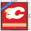 Trends International NHL Calgary Flames - Logo 21 Wall Poster, 14.725" x 22.375", Mahogany Framed Version view 3