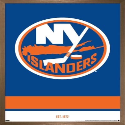 Trends International NHL New York Islanders - Logo 21 Wall Poster, 22.375" x 34", Bronze Framed Version