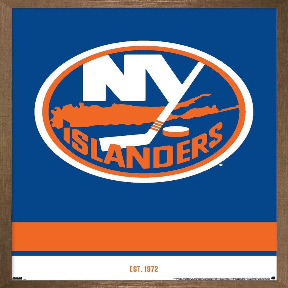 Trends International NHL New York Islanders - Logo 21 Wall Poster, 22.375" x 34", Bronze Framed Version
