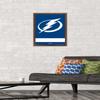 Trends International NHL Tampa Bay Lightning - Logo 21 Wall Poster, 14.725" x 22.375", Mahogany Framed Version view 2