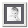 ArtToFrames 8x8 inch Satin White Frame Picture Frame with 2 Inch Single Mountain Grey Mat, SingleMat-FRBW26074-8x8-750 view 1