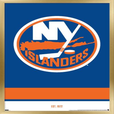 Trends International NHL New York Islanders - Logo 21 Wall Poster, 22.375" x 34", Gold Framed Version