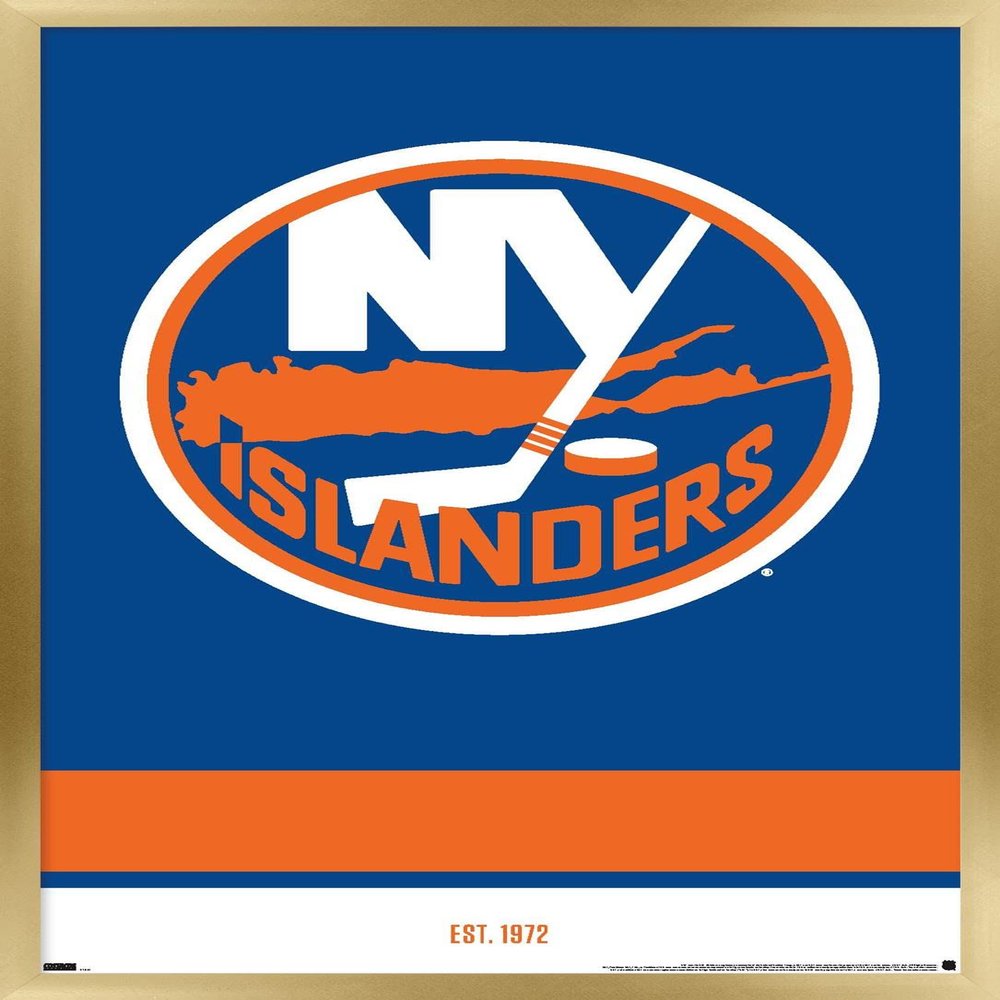 Trends International NHL New York Islanders - Logo 21 Wall Poster, 22.375" x 34", Gold Framed Version