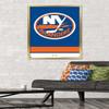 Trends International NHL New York Islanders - Logo 21 Wall Poster, 22.375" x 34", Gold Framed Version view 2