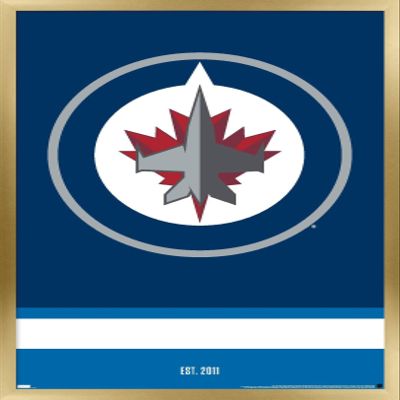 Trends International NHL Winnipeg Jets - Logo 21 Wall Poster, 22.375" x 34", Gold Framed Version