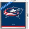 Trends International NHL Columbus Blue Jackets - Logo 21 Wall Poster, 22.375" x 34", Barnwood Framed Version view 3