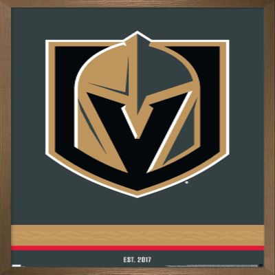 Trends International NHL Vegas Golden Knights - Logo 21 Wall Poster, 22.375" x 34", Bronze Framed Version